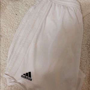 White adidas athletic shorts